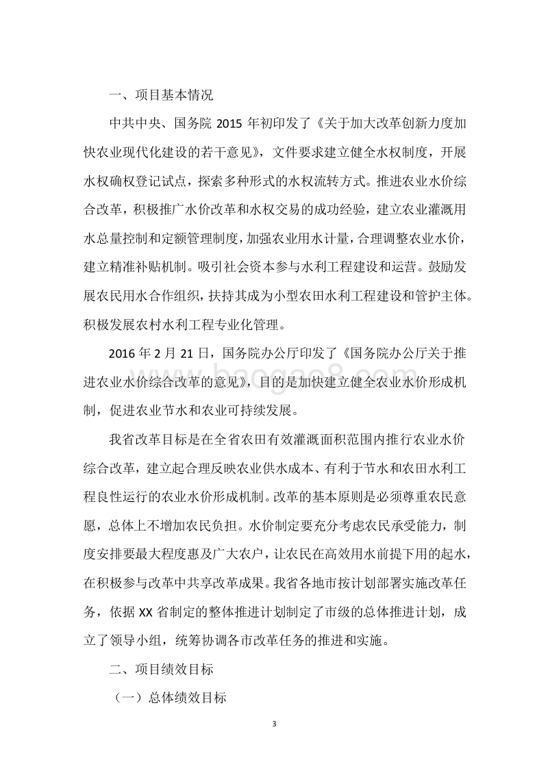 20XX年度水利发展资金（农业水价综合改革资金）绩效评价报告.docx_第3页