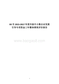 XX市2015-2017年度市级中小微企业发展引导专项资金三年整体绩效评价报告.docx