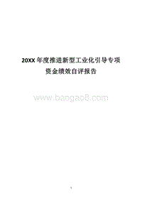 20XX年度推进新型工业化引导专项资金绩效自评报告.docx