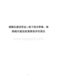 城镇化建设资金—地下综合管廊、海绵城市建设政策绩效评价报告.docx