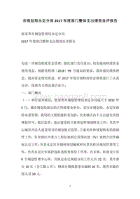 市规划局永定分局2017年度部门整体支出绩效自评报告.docx