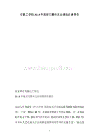 市技工学校2018年度部门整体支出绩效自评报告.docx