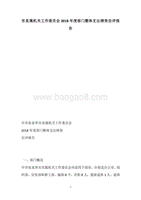 市直属机关工作委员会2018年度部门整体支出绩效自评报告.docx