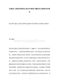 市建设工程造价管理站2018年度部门整体支出绩效自评报告.docx