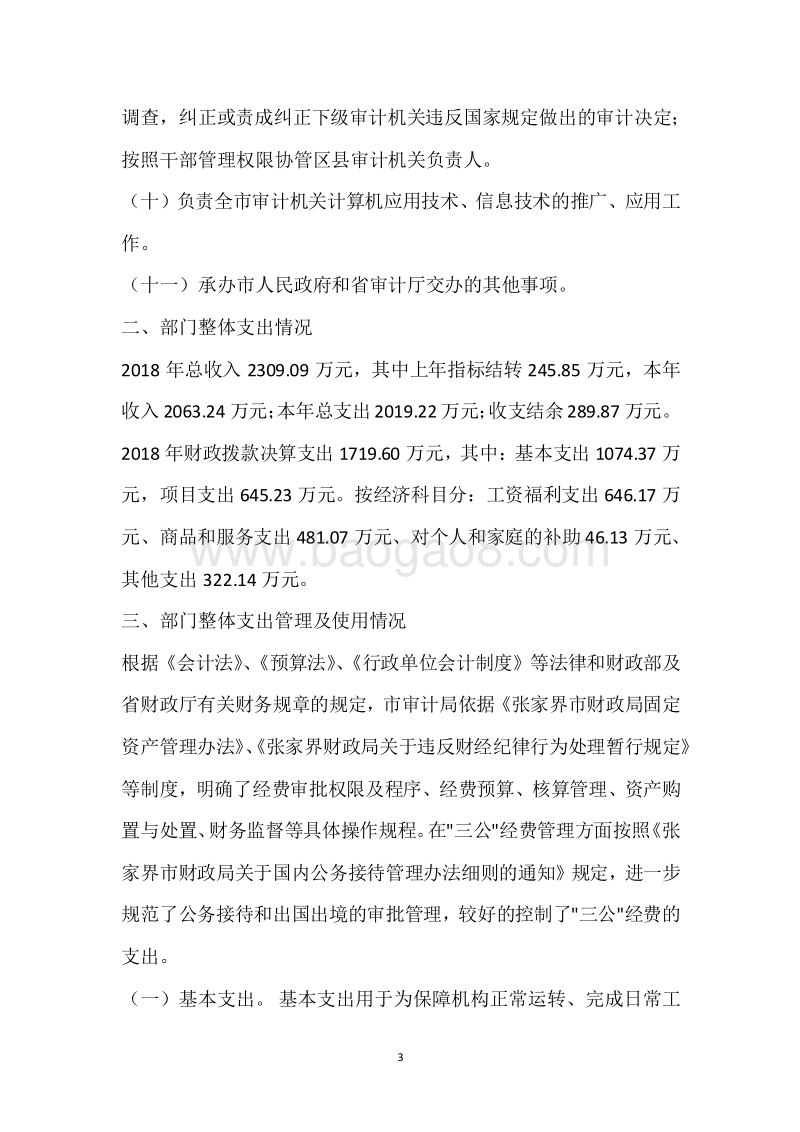 市审计局2018年度部门整体支出绩效自评报告.docx_第3页