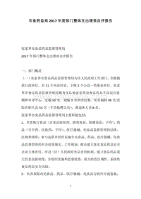 市食药监局2017年度部门整体支出绩效自评报告.docx