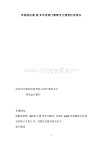 市委政法委2018年度部门整体支出绩效自评报告.docx