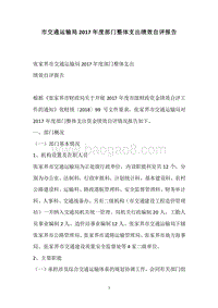 市交通运输局2017年度部门整体支出绩效自评报告.docx