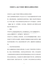 市疾控中心2017年度部门整体支出绩效自评报告.docx
