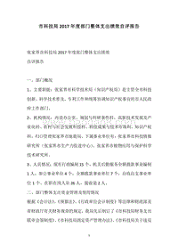 市科技局2017年度部门整体支出绩效自评报告.docx