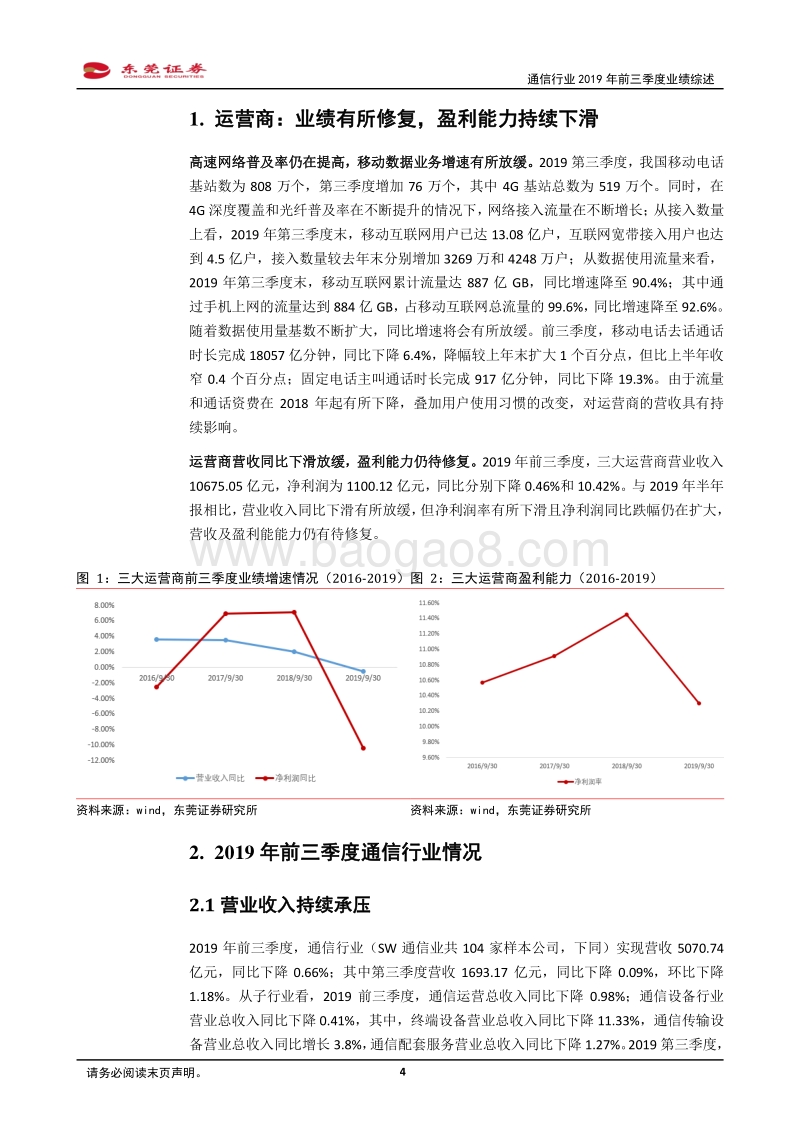 通信行业2019年前三季度业绩综述.pdf_第4页