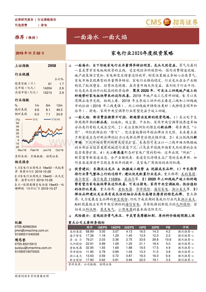 家电行业2020年度投资策略：一面海水，一面火焰.pdf_第1页