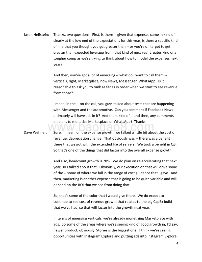 2019年第三季度Facebook财报电话会议.pdf_第4页