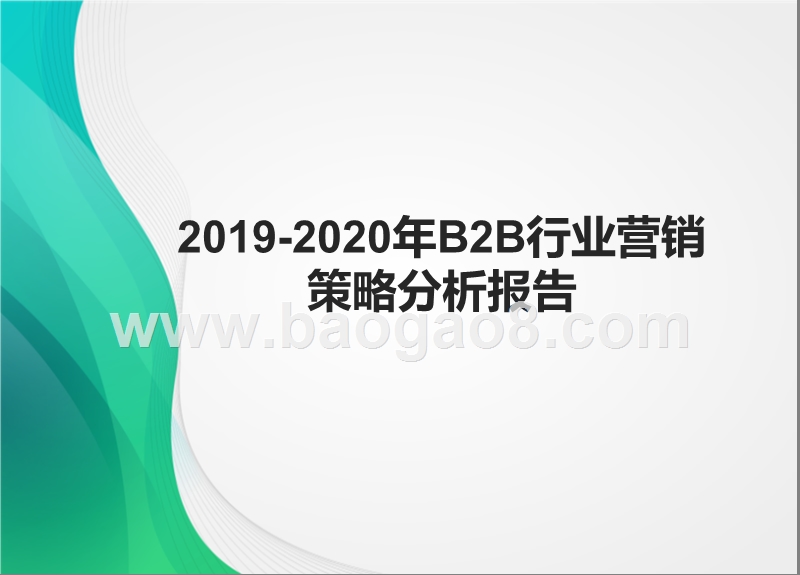 2019-2020年B2B行业营销策略分析报告.pptx_第1页