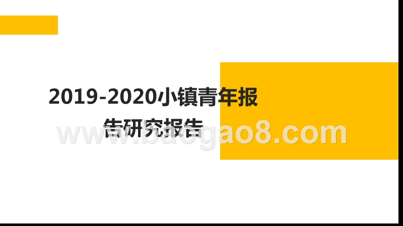 2019-2020小镇青年报告研究报告.pptx_第1页
