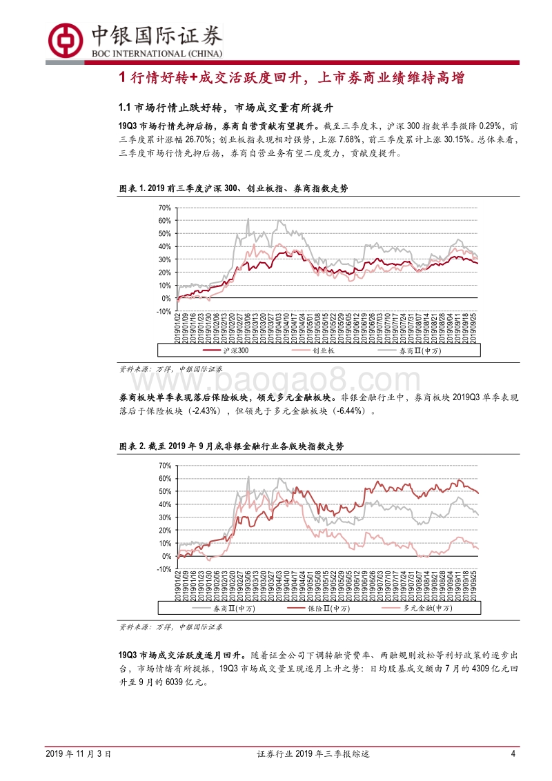 证券行业2019年三季报综述：自营带动业绩维持高增，大券商ROE领先行业.pdf_第4页