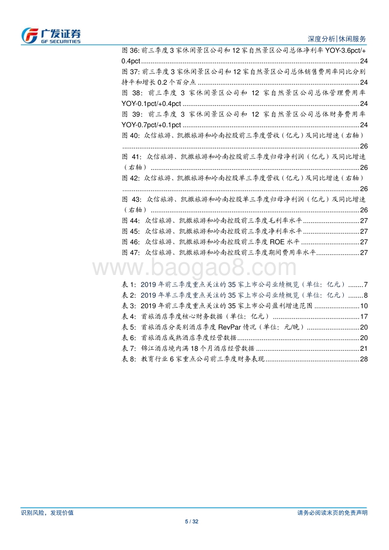 社会服务行业19年三季报总结：龙头稳定性凸显，酒店仍有韧性.pdf_第5页
