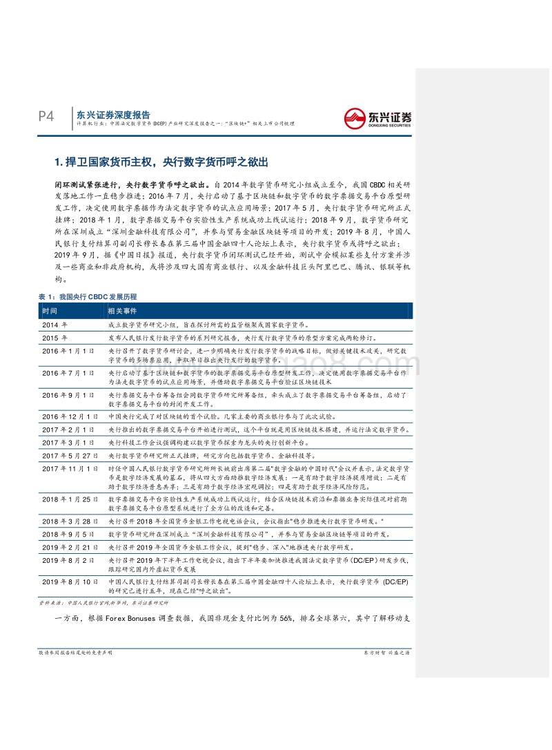 中国法定数字货币（DCEP）产业研究深度报告之一：“区块链+”相关上市公司梳理.pdf_第4页