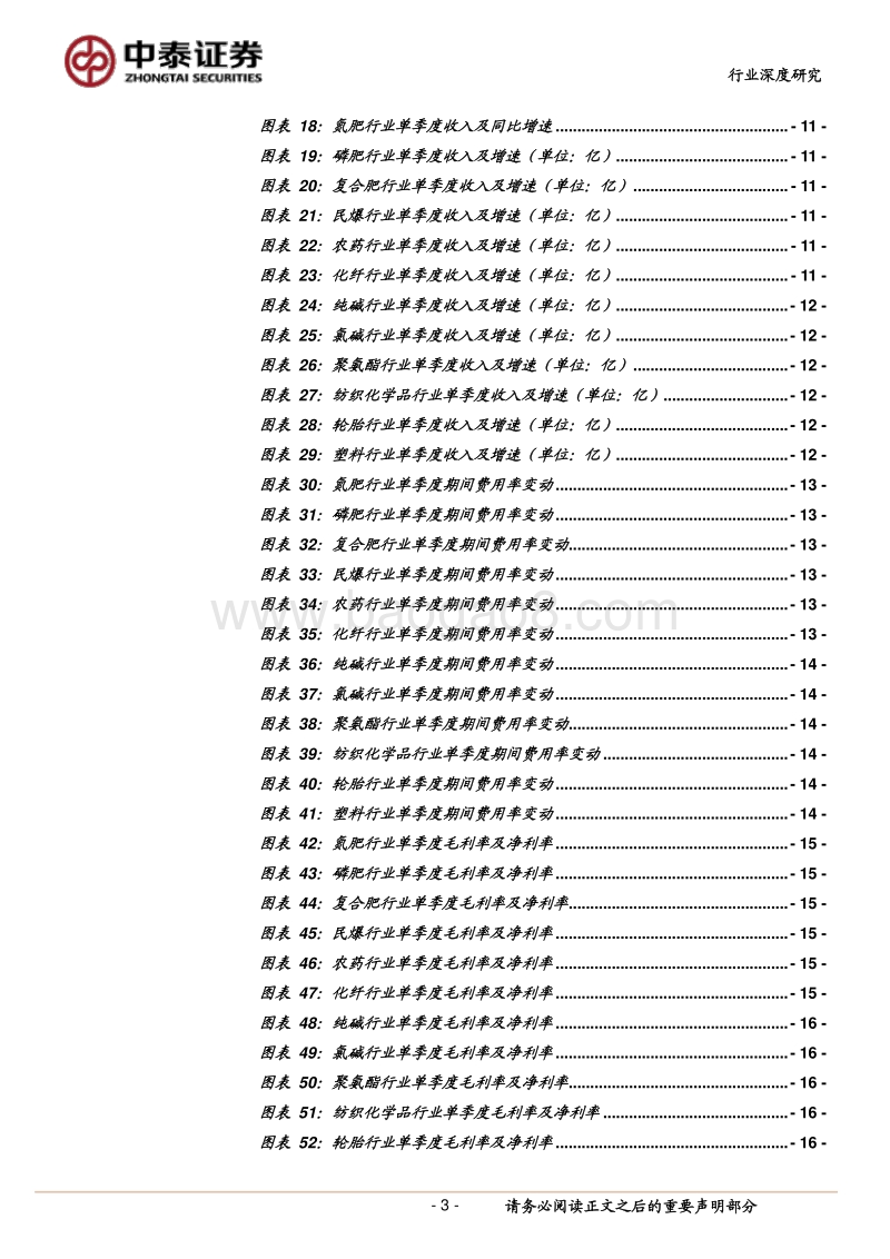 2019年化工行业三季报总结：行业整体继续承压，点点曙光或在前方.pdf_第3页