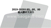 2019-2020年85、95、00后人群研究报告.pptx