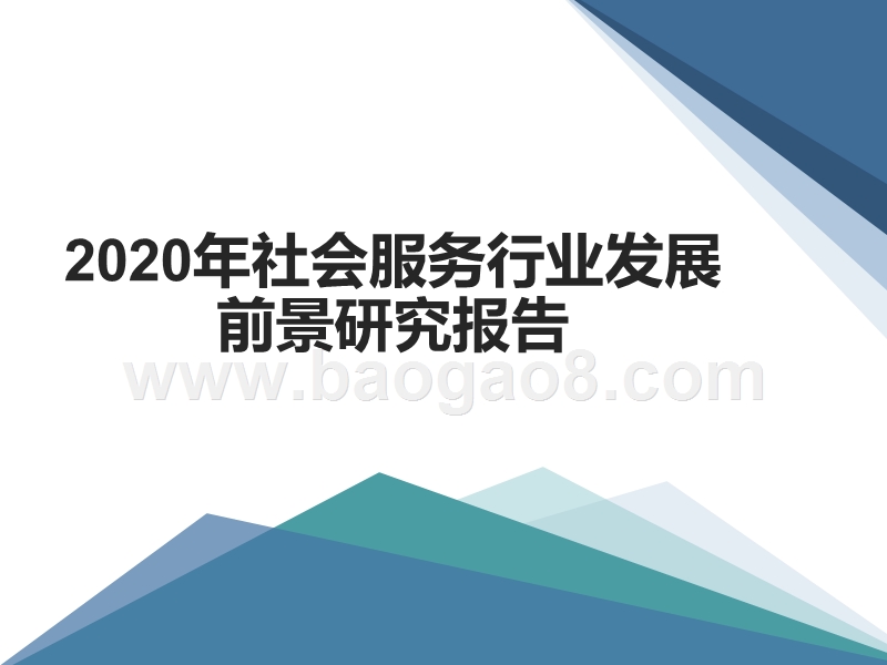 2020年社会服务行业发展前景研究报告.pptx_第1页
