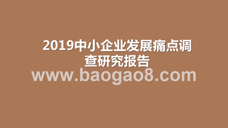 2019中小企业发展痛点调查研究报告.pptx_第1页