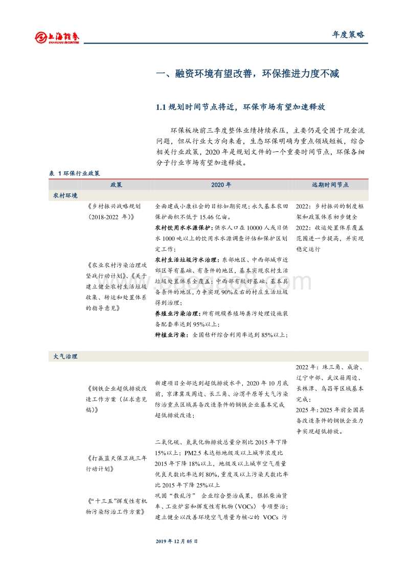 2020年环保行业投资策略：行业凛冬将尽，布局高景气度子行业.pdf_第4页