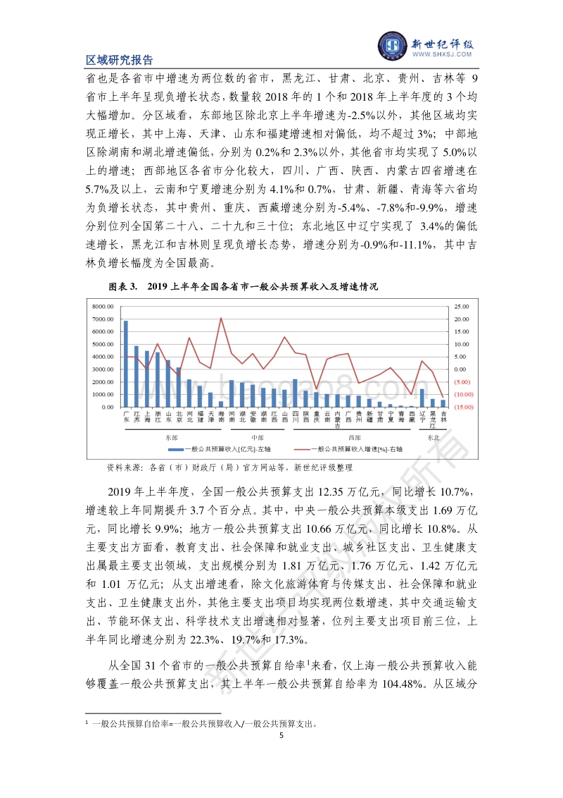 2019年上半年度全国及各省市经济财政情况简析.pdf_第5页