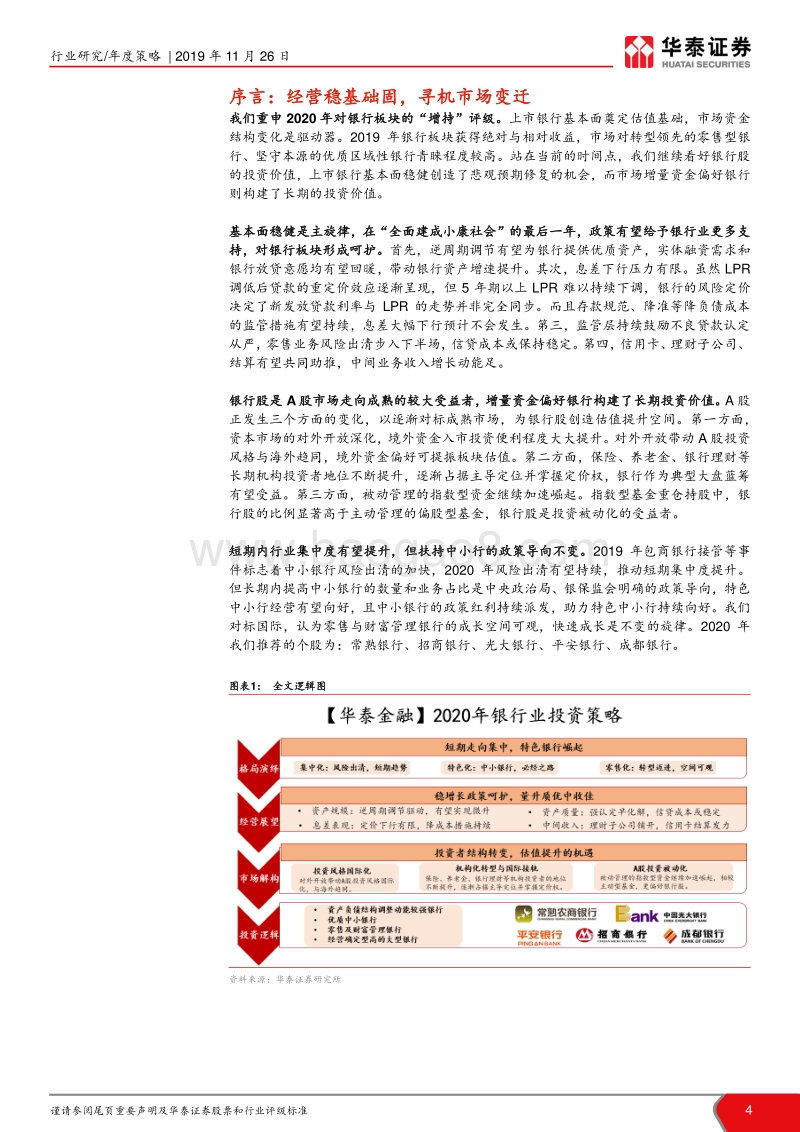 2020年银行业投资策略：掘金格局演绎，寻机市场变迁.pdf_第4页