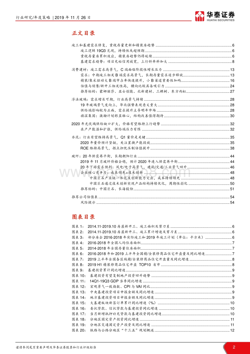 建材行业2020年投资策略：拥抱精装及存量时代的消费建材龙头.pdf_第2页