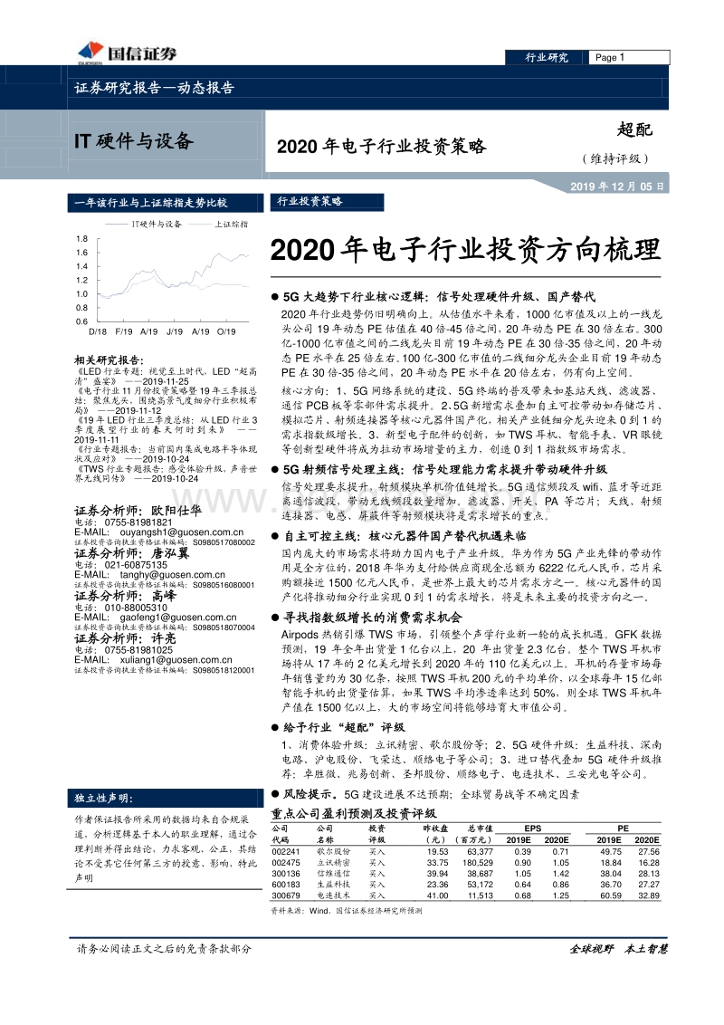 2020年电子行业投资方向梳理.pdf_第1页