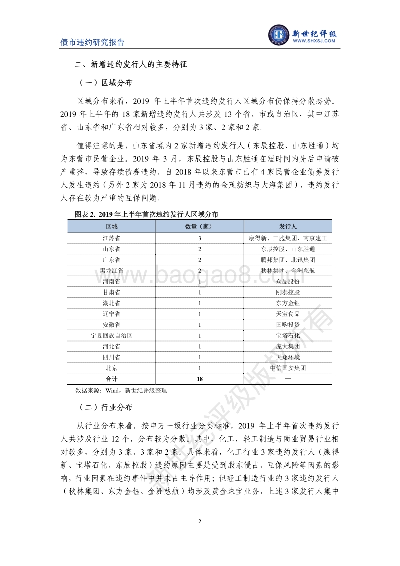 2019年上半年债券市场违约概况.pdf_第2页