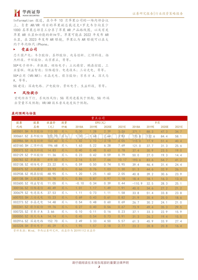 电子行业投资策略报告：5G应用兼包并蓄，创新驱动专芯致志.pdf_第2页