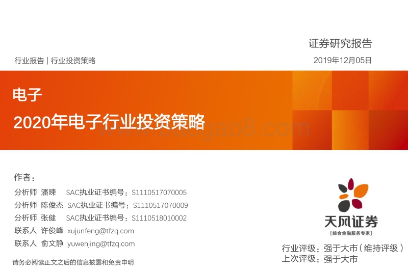 2020年电子行业投资策略(1).pdf_第1页