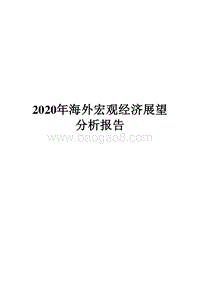 2020年海外宏观经济展望分析报告.docx