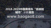 2018-2019中国乘用车“低级别城市”分析报告.pptx