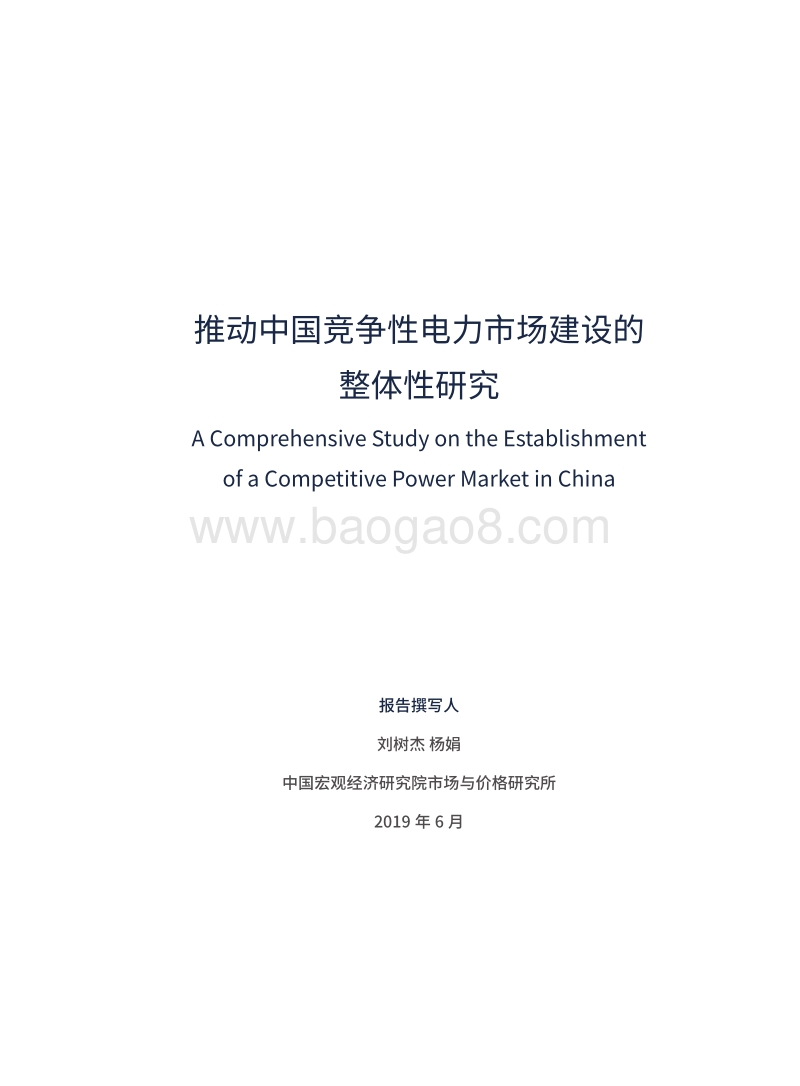 推动中国竞争性电力市场建设的整体性研究.pdf_第3页