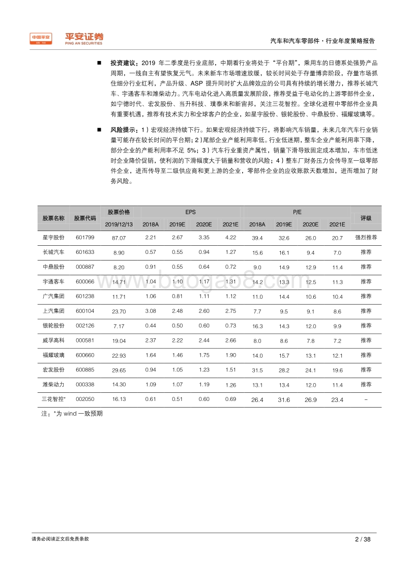 汽车和汽车零部件行业2020年度策略报告：冬尤在，寻存量王者.pdf_第2页