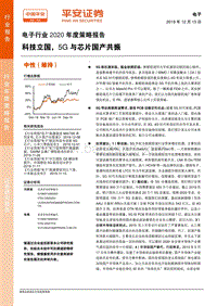 电子行业2020年度策略报告：科技立国，5G与芯片国产共振.pdf