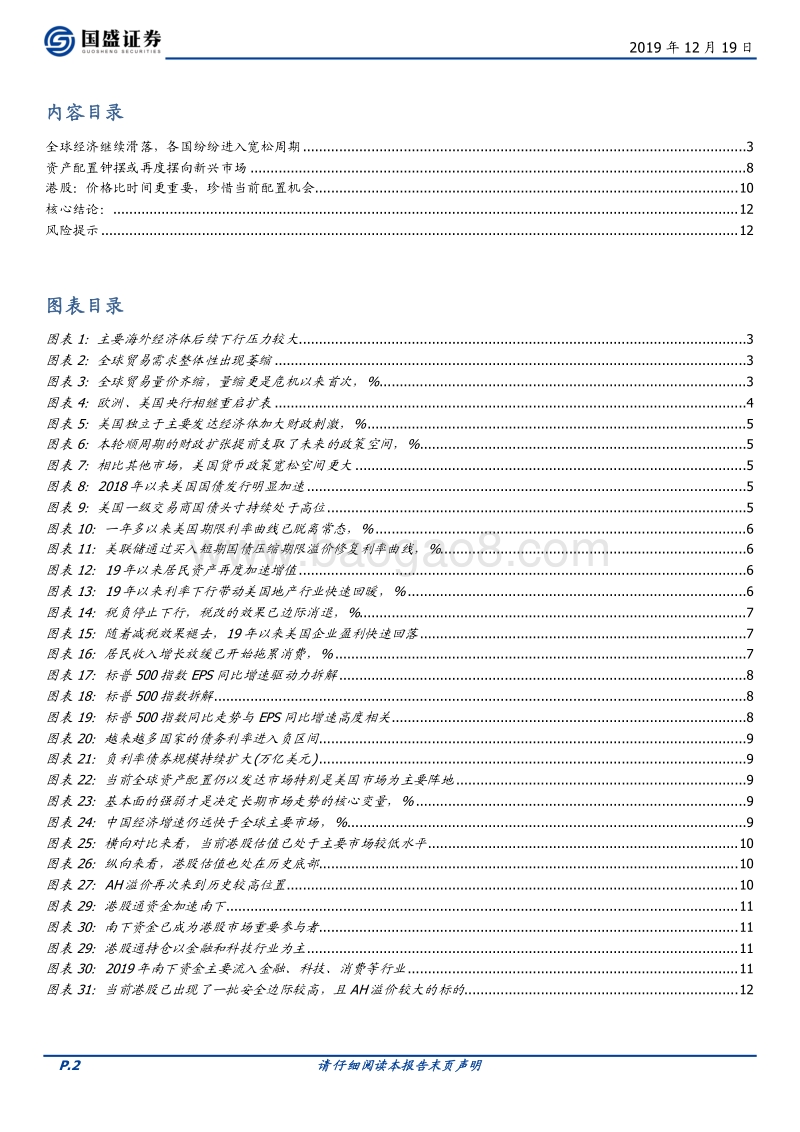 展望2020系列一：全球及港股：钟摆转向新兴市场.pdf_第2页