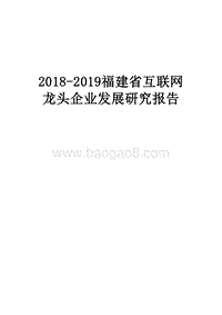 2018-2019福建省互联网龙头企业发展研究报告.docx