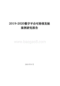 2019-2020数字平台可持续发展案例研究报告.docx