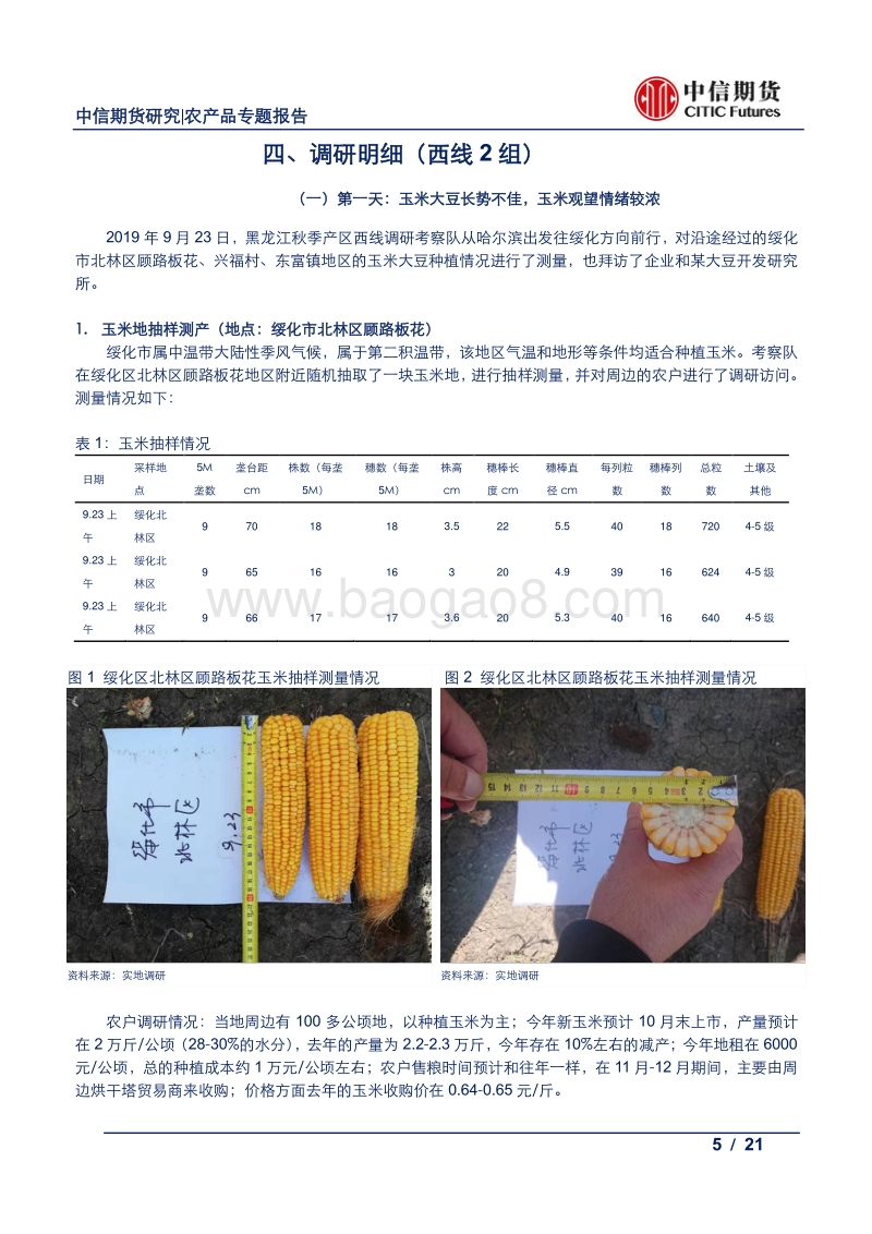 农产品专题报告：2019秋季黑龙江玉米、大豆调研情况汇总.pdf_第5页
