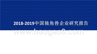 2018-2019中国独角兽企业研究报告.pptx
