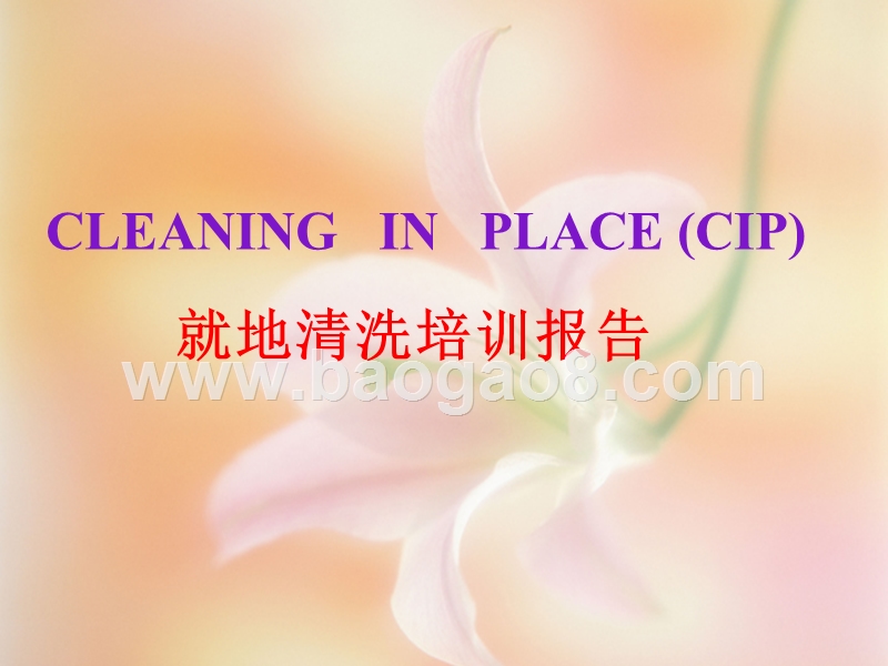 就地清洗培训报告.PPT_第1页