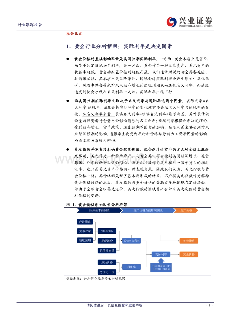 黄金价格分析框架的探究：实际利率或筑顶，黄金配置正当时.pdf_第3页