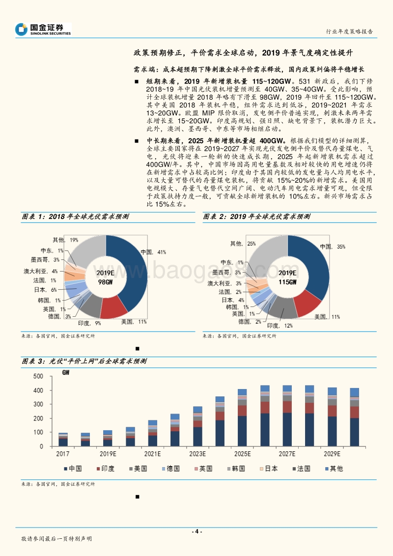 光伏行业2019年策略：光伏新周期开启，优选制造业龙头.pdf_第4页