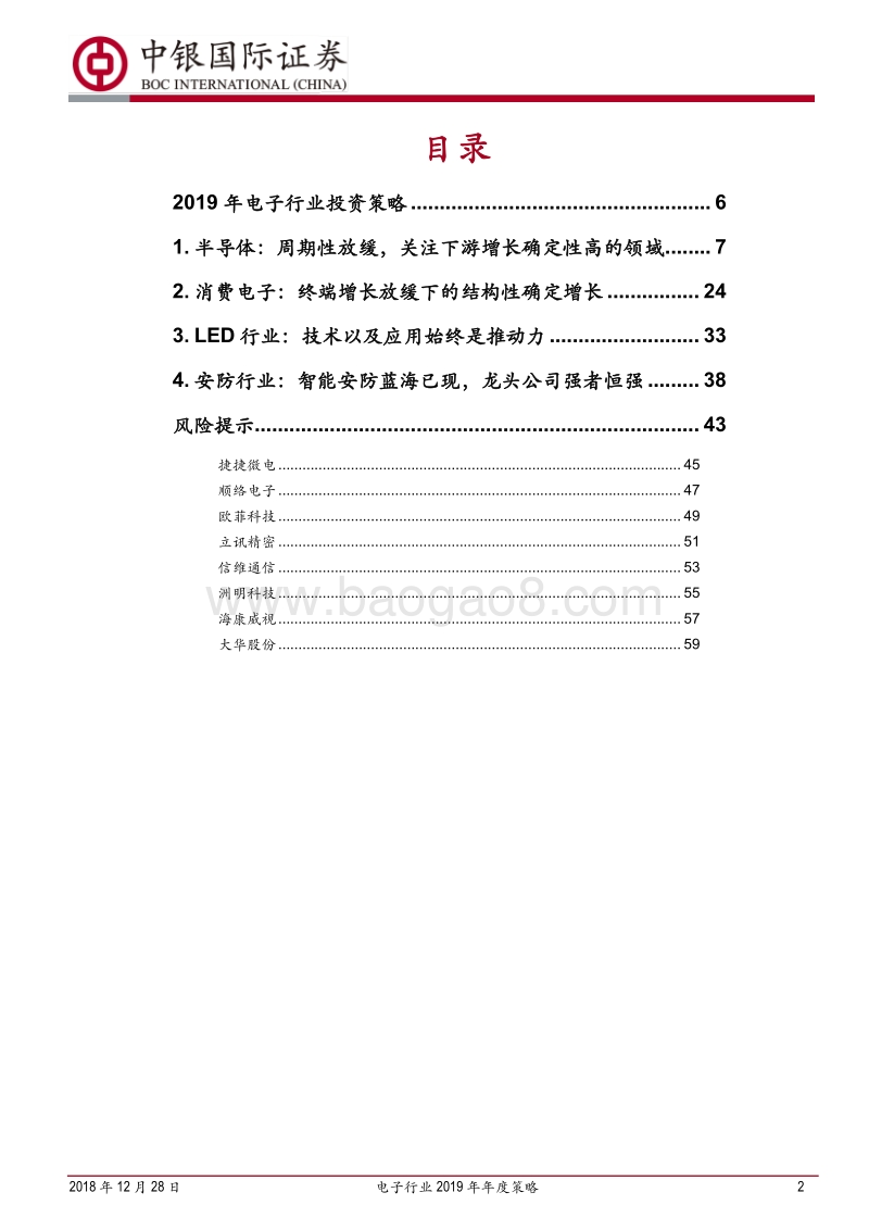 电子行业2019年年度策略：着眼下游，聚焦成长.pdf_第2页