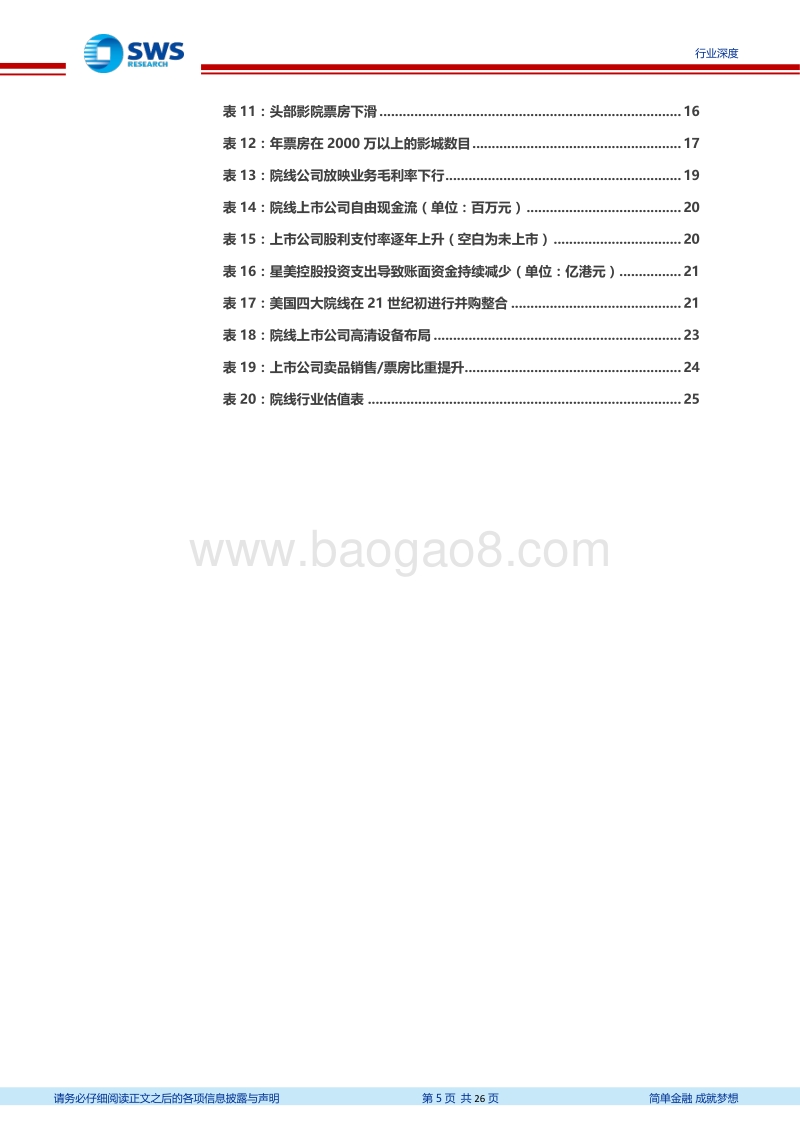 电影院线行业2019年投资策略：行业出清启动，关注龙头整合和设备服务双主线.pdf_第5页