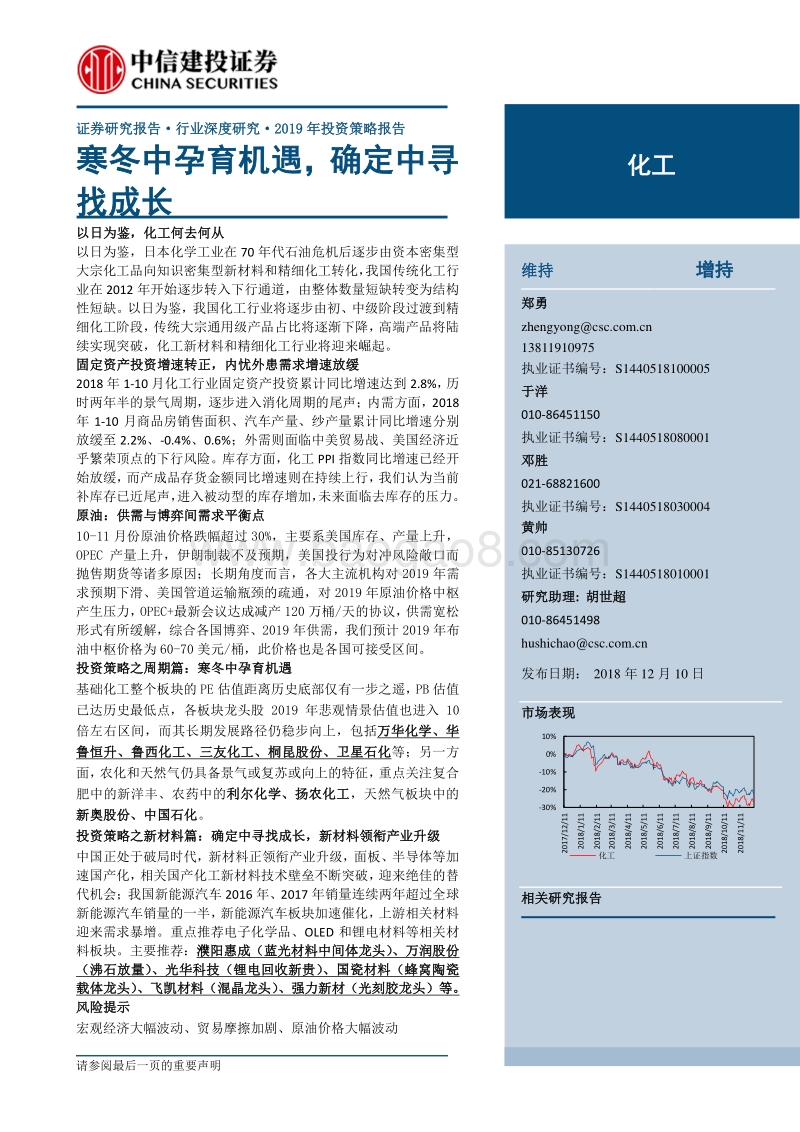 化工2019年策略报告：寒冬中孕育机遇确定中寻找成长.pdf_第1页